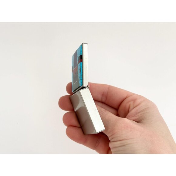 80's Style Multicolor Vintage Retro Silver T Trinket | Jewelry | Ring | Pill box - Picture 8 of 12